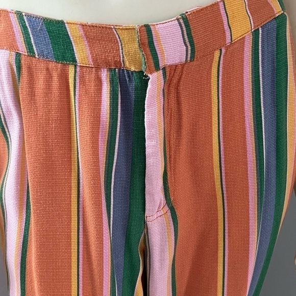 Free People Anthropologie Women’s Boho Striped Pants Orange Green Pink Blue 4 - Picture 10 of 13